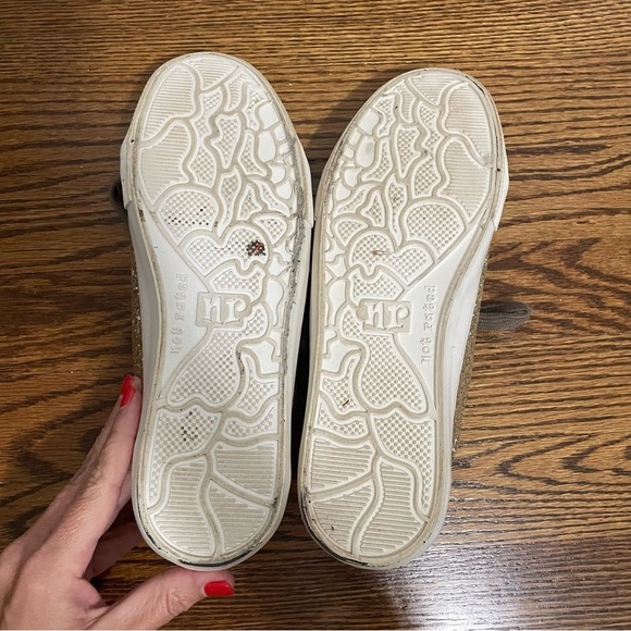 **4/$12** Not Rated Gold Glitter Ladies Tie Up Sneakers Size 8 - Picture 5 of 9